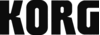 Logo noir et blanc de Korg, fabricant d'instruments de musique électroniques et de matériel audio.