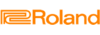Logo de la marque Roland, texte orange stylisé sur fond blanc.