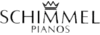 Logo Schimmel Pianos noir et blanc avec couronne au-dessus de la lettre M.