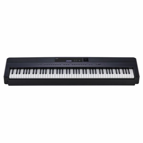 Piano numérique noir avec clavier complet de 88 touches, idéal pour la musique électronique et l'apprentissage.
