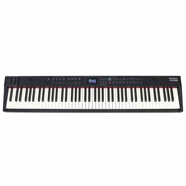 Clavier numérique Roland RD-88 avec 88 touches, écran LCD et contrôleurs intégrés. Parfait pour les performances musicales.